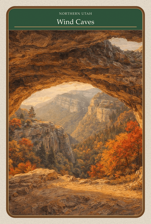 Wind Caves trail card - front